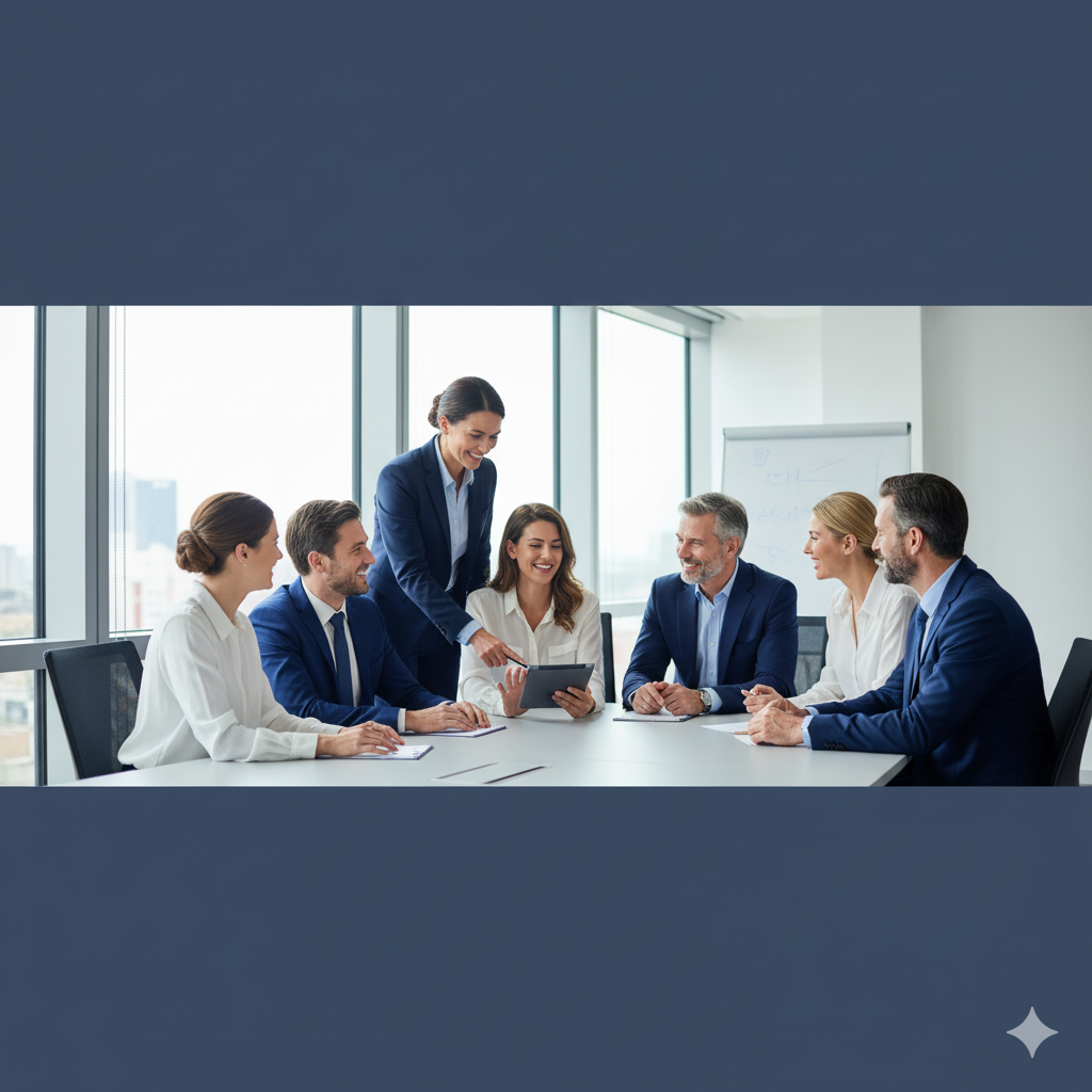 Team assicurativo Vallese al lavoro in ufficio